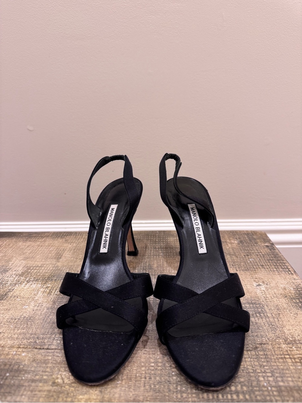 Manolo Blahnik Callasli Suede Slingback Sandals